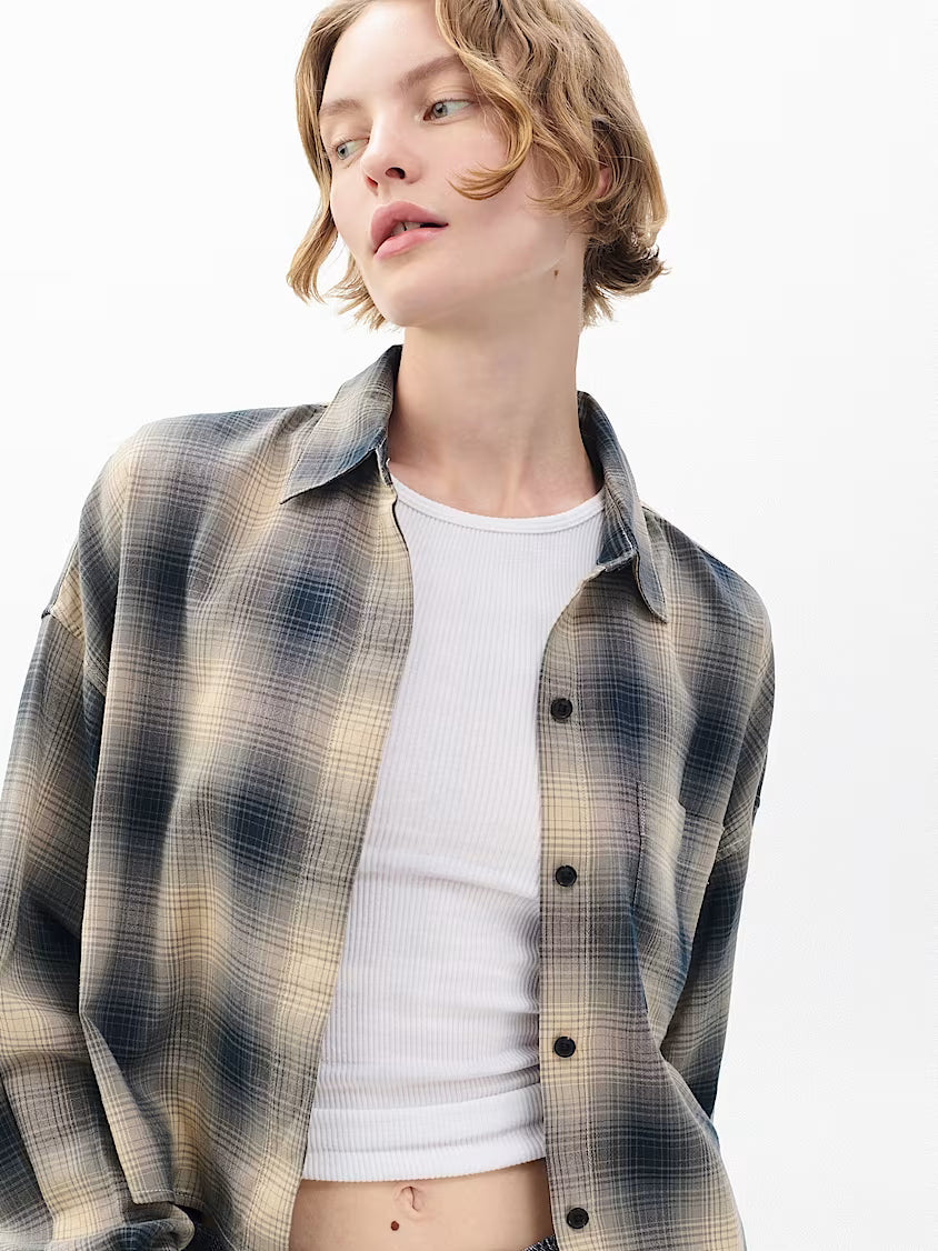 Marin Cropped Plaid Shirt