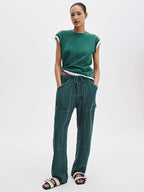 Distreesed Washed Kelly Boxy Tee