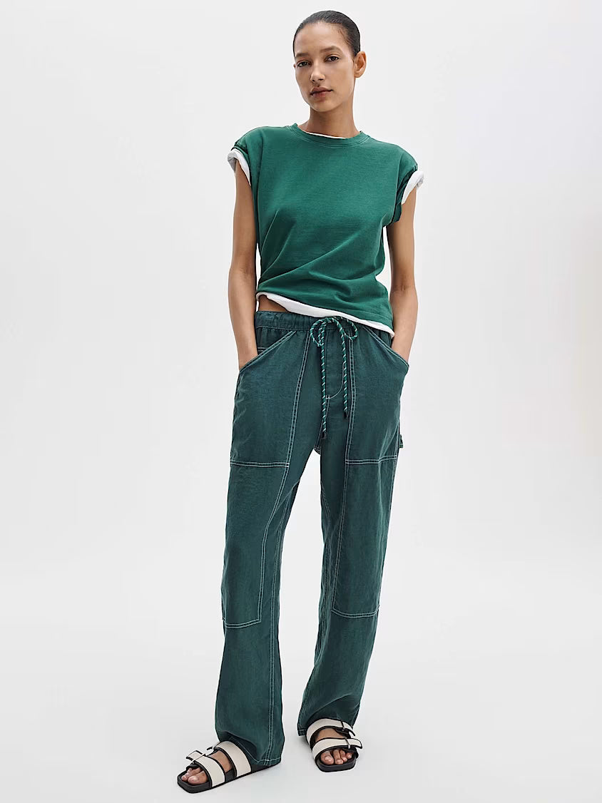 Distreesed Washed Kelly Boxy Tee