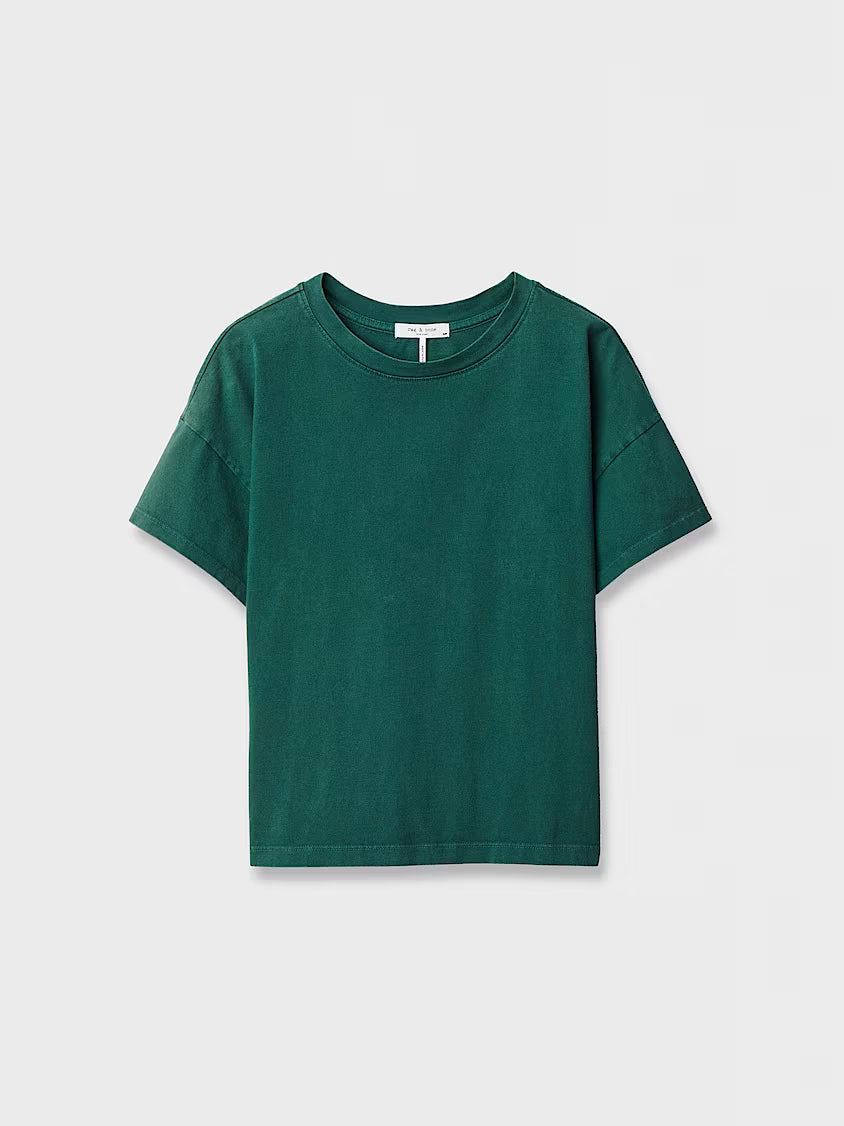 Distreesed Washed Kelly Boxy Tee