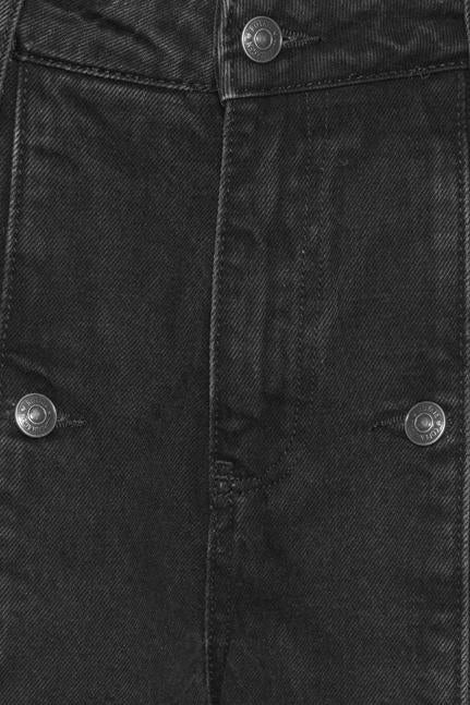 Button Detail Wide Jeans