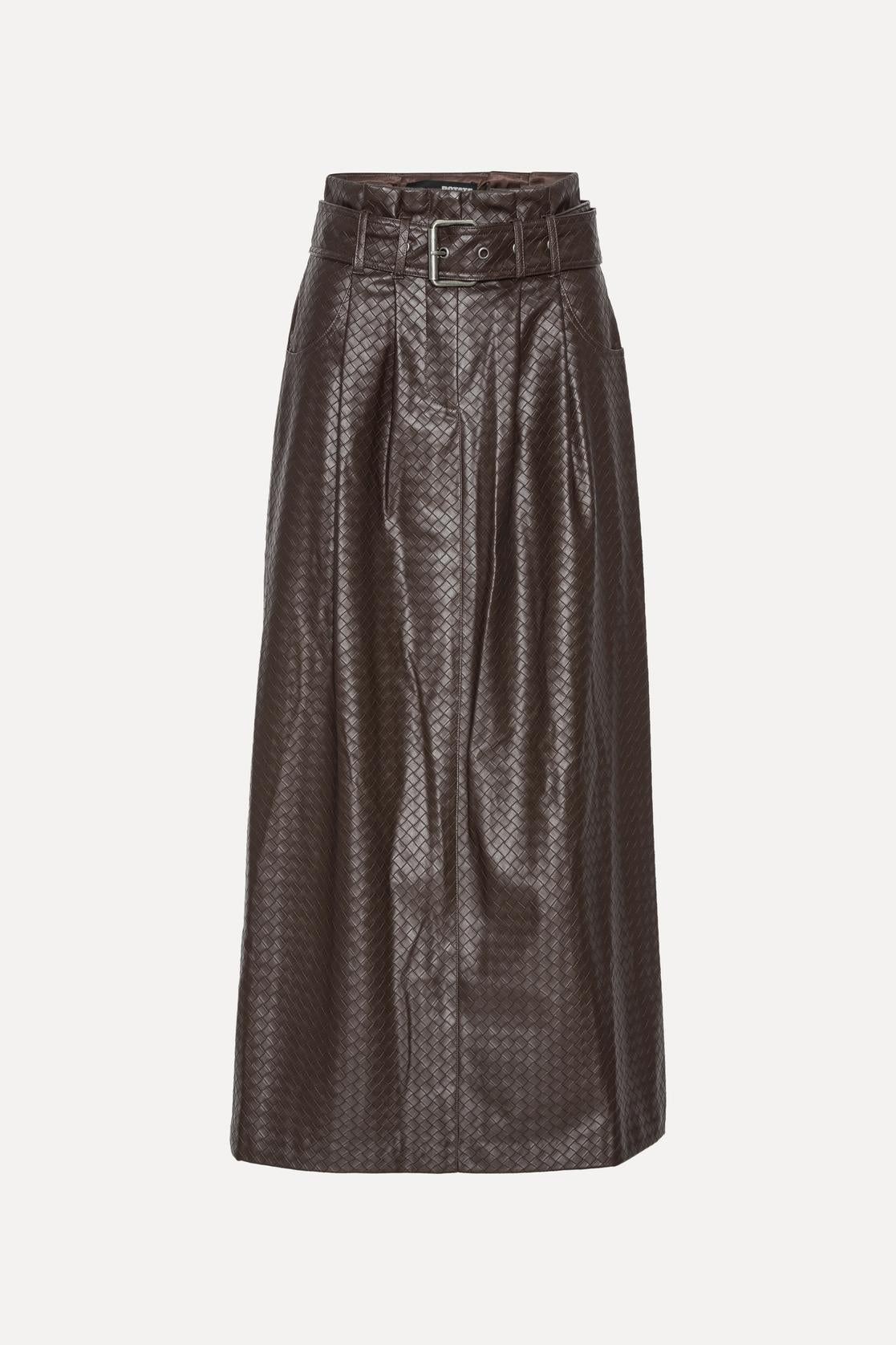 Midi Paper Waist Skirt