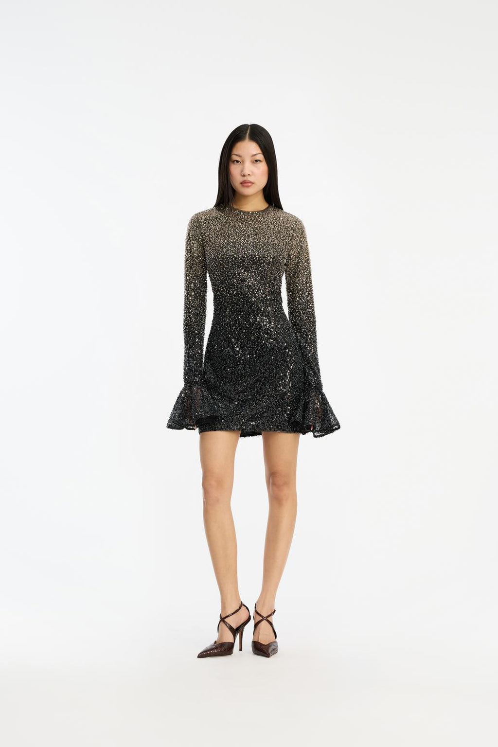 Beaded Ls Mini Dress