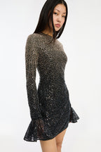 Beaded Ls Mini Dress