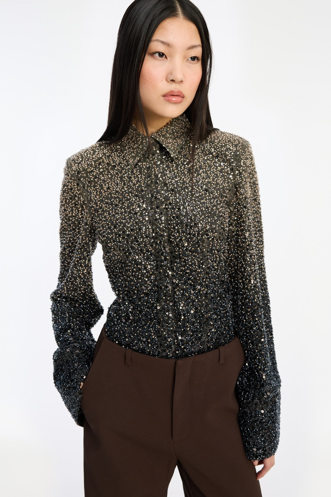 Beaded Fitted Shirt