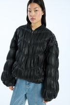 Pleated Bomber Jacket