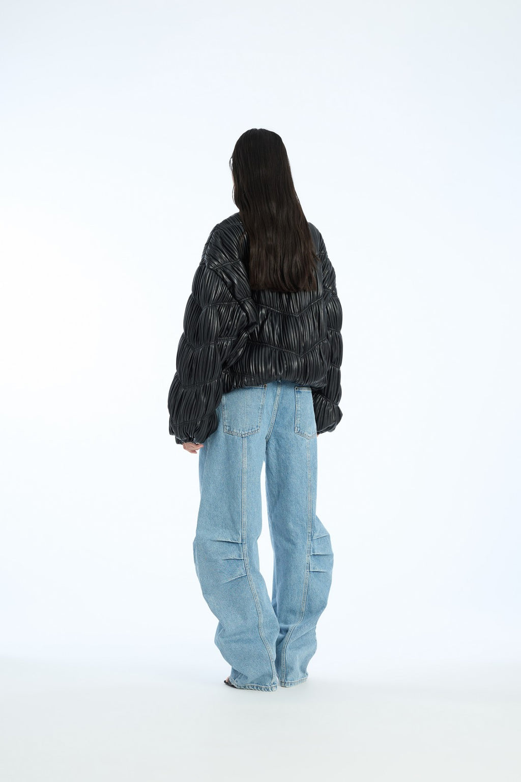 Pleated Bomber Jacket