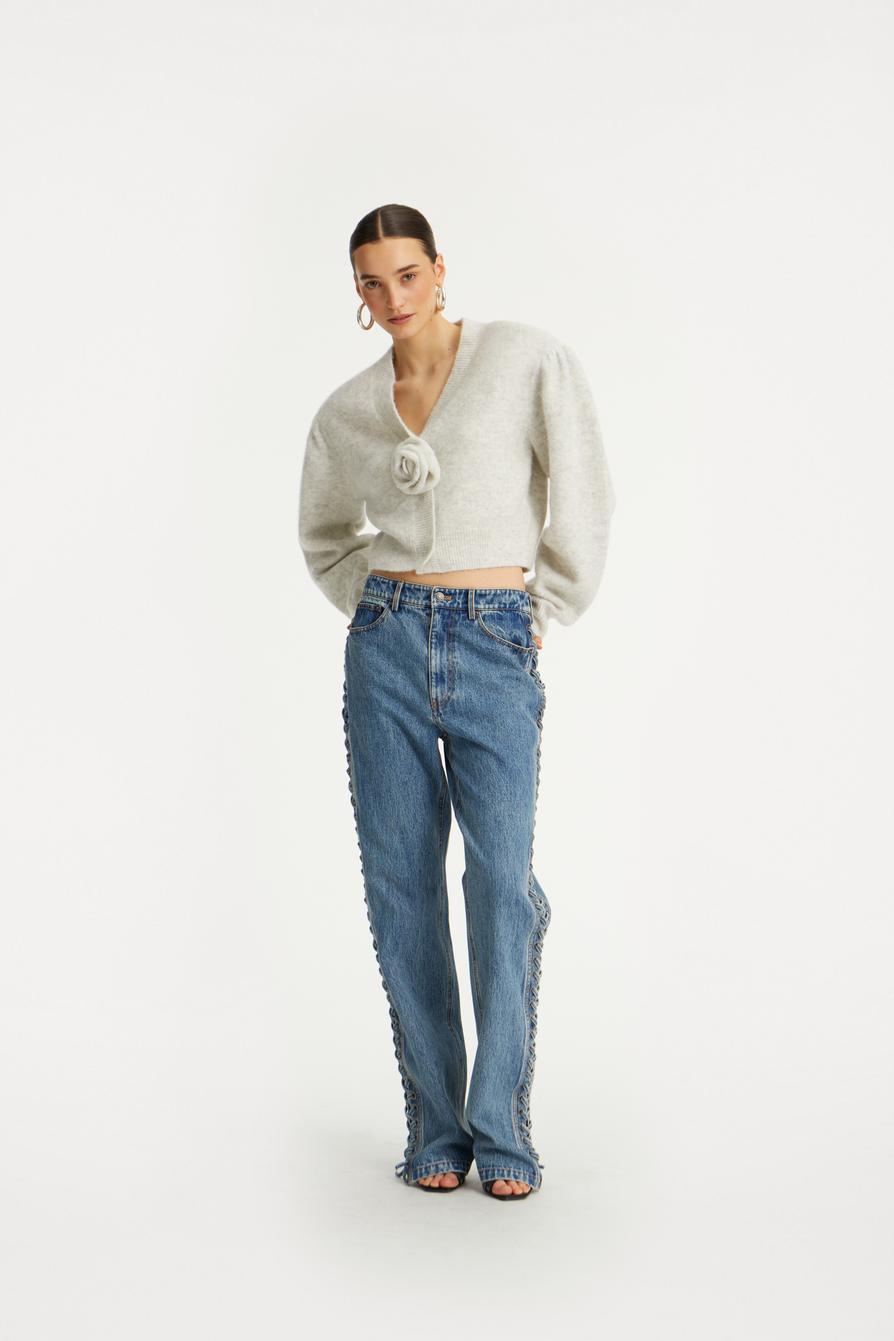 Laced Straight Leg Jeans