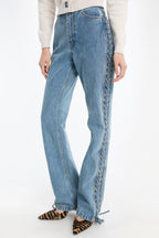 Laced Straight Leg Jeans