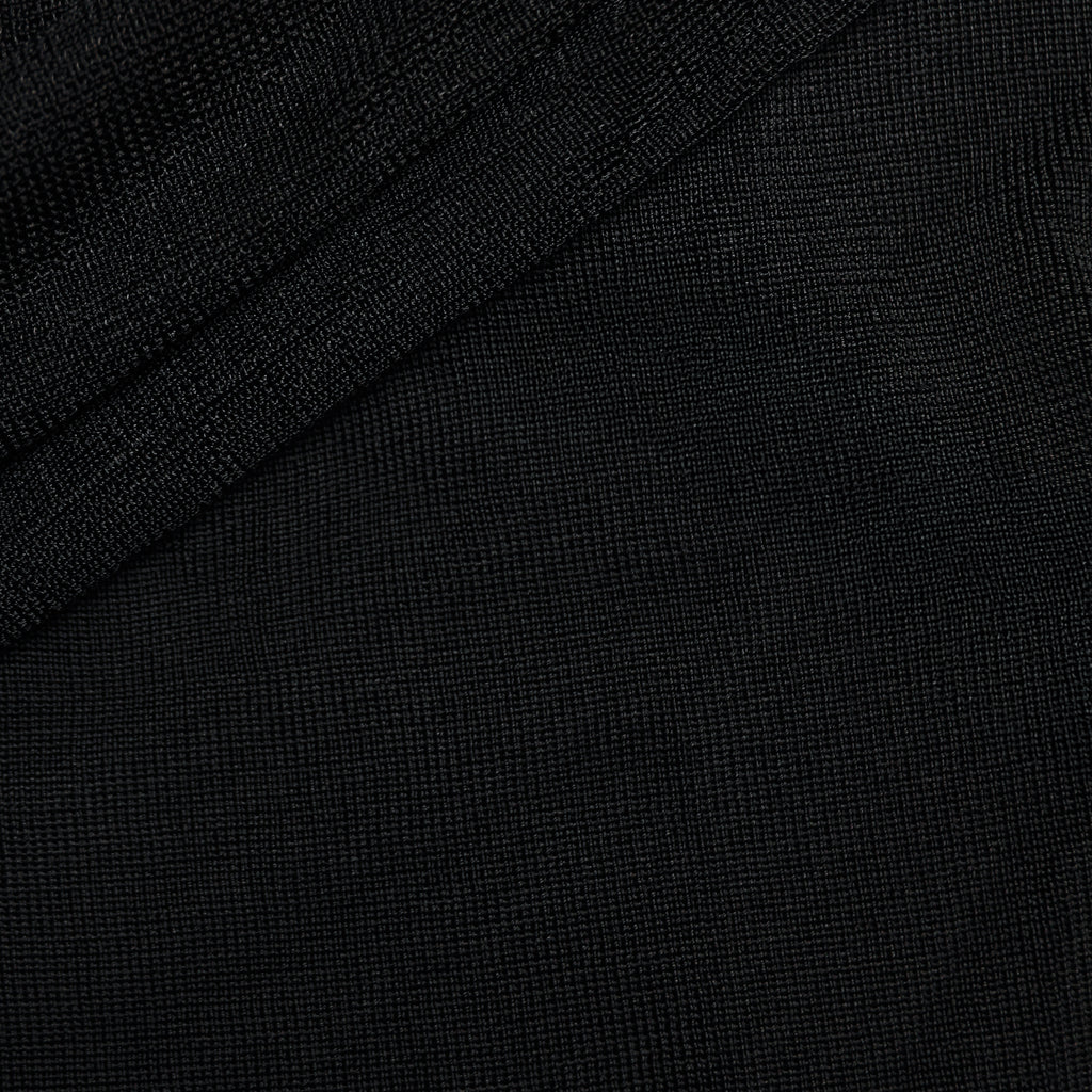 BLACK DRAPED KNIT TOP