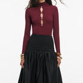 Burgundy Keyhole Knit Top