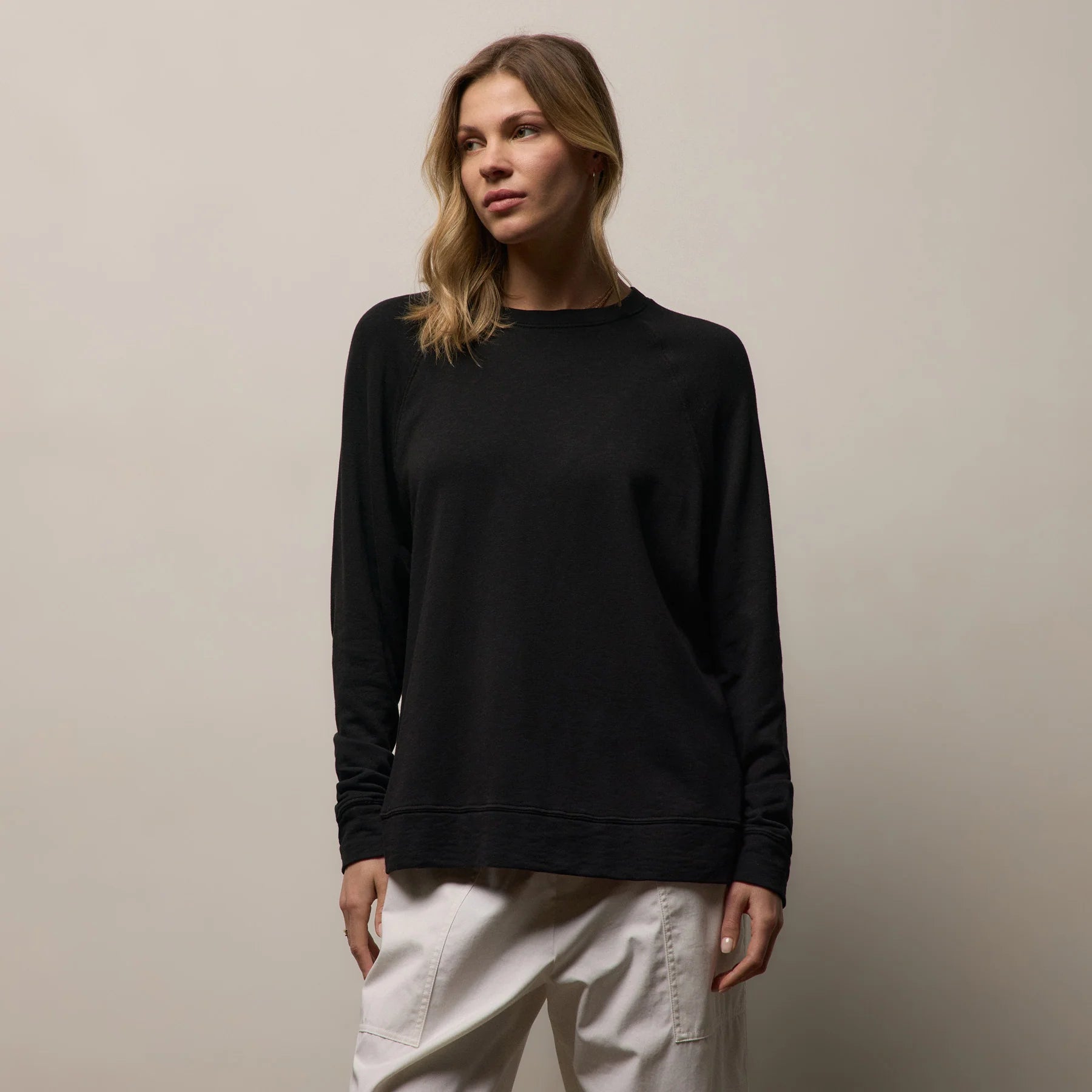 Boyfriend Raglan French Terry Relaxed Sweatshirt