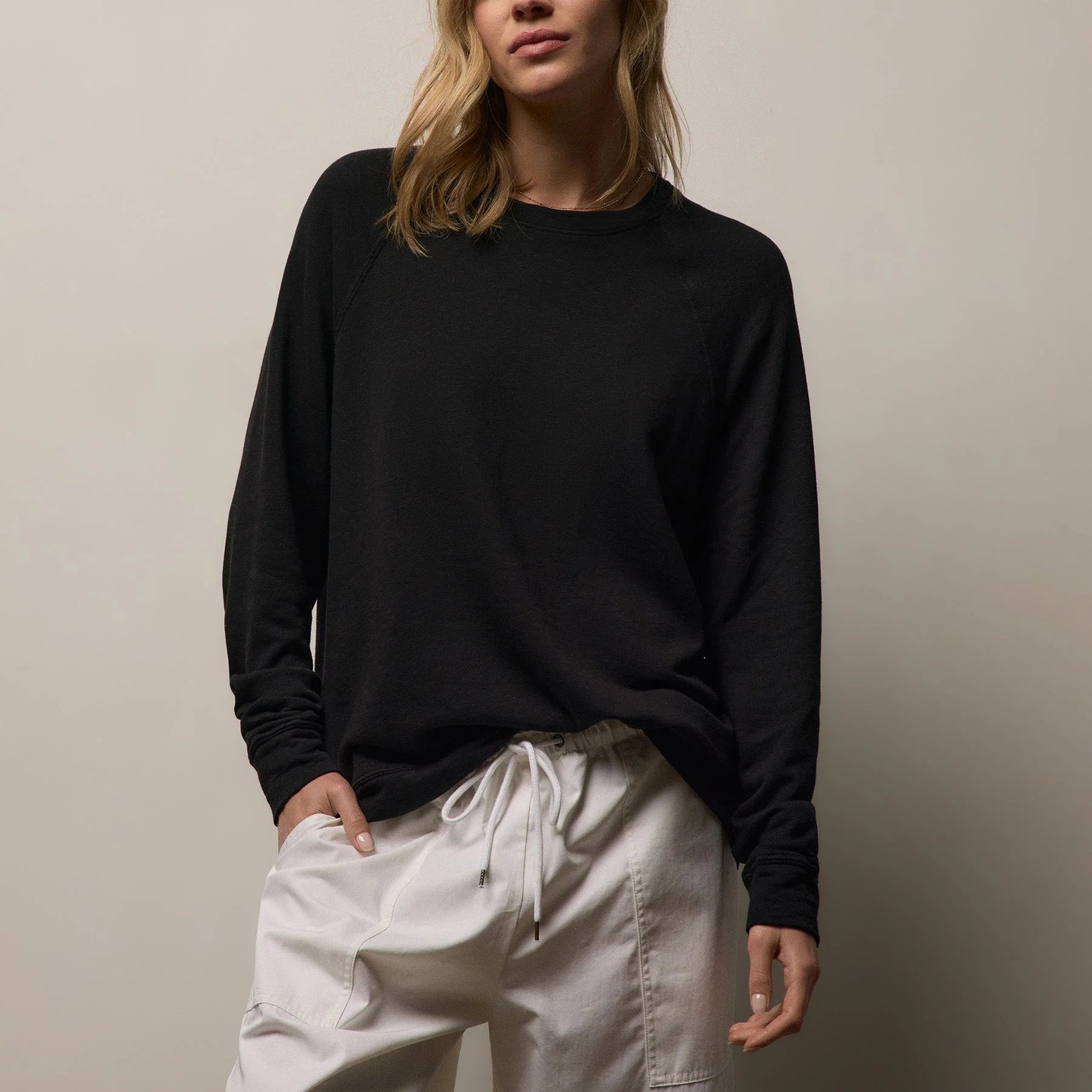 Boyfriend Raglan French Terry Relaxed Sweatshirt