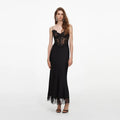Black Satin Midi Dress