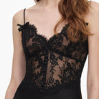 Black Satin Midi Dress