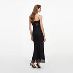 Black Satin Midi Dress