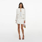 Cream Textured Denim Jacket