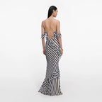Black Polka Dot Georgette Maxi Dress