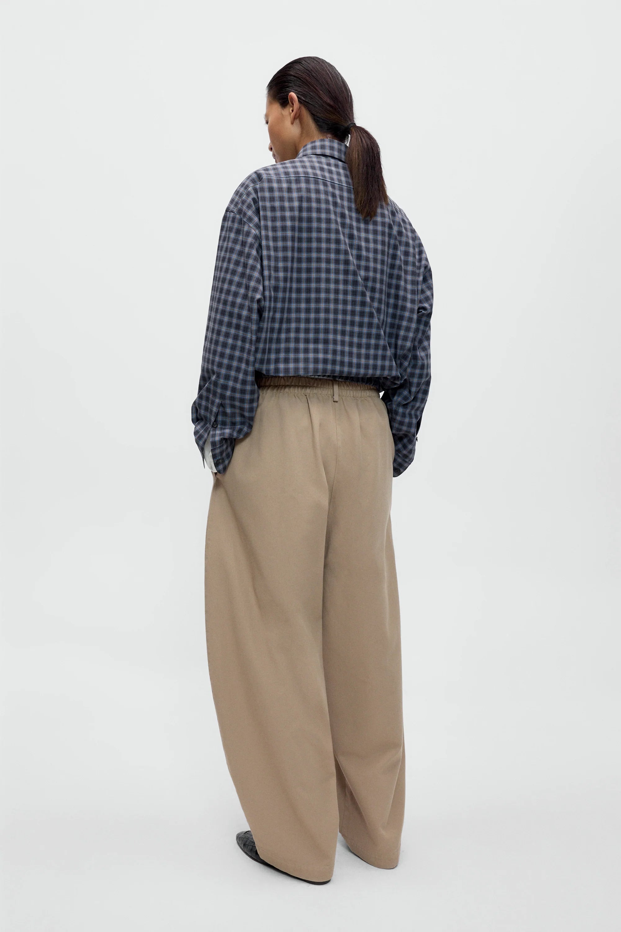 Cotton Curved Pants