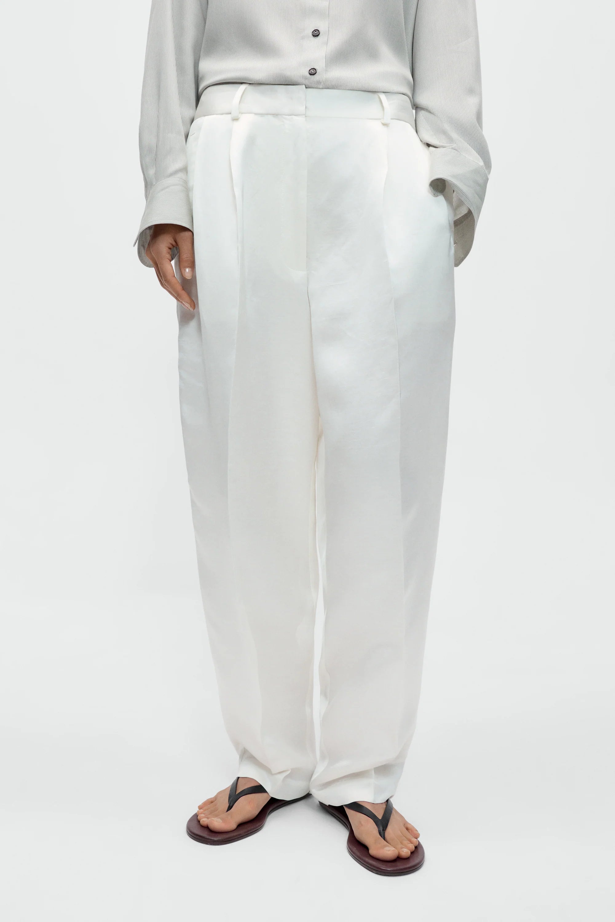 Satin Barrel Pants