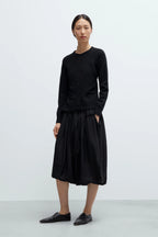 Merino Wool Open-Back Cardigan Black