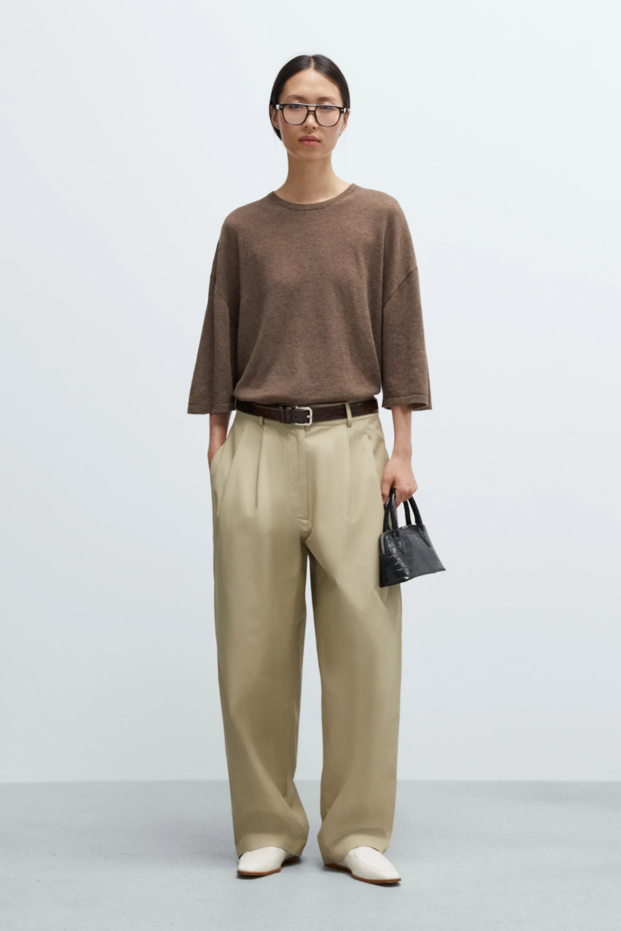 Merino Wool Oversized T-Shirt Taupe