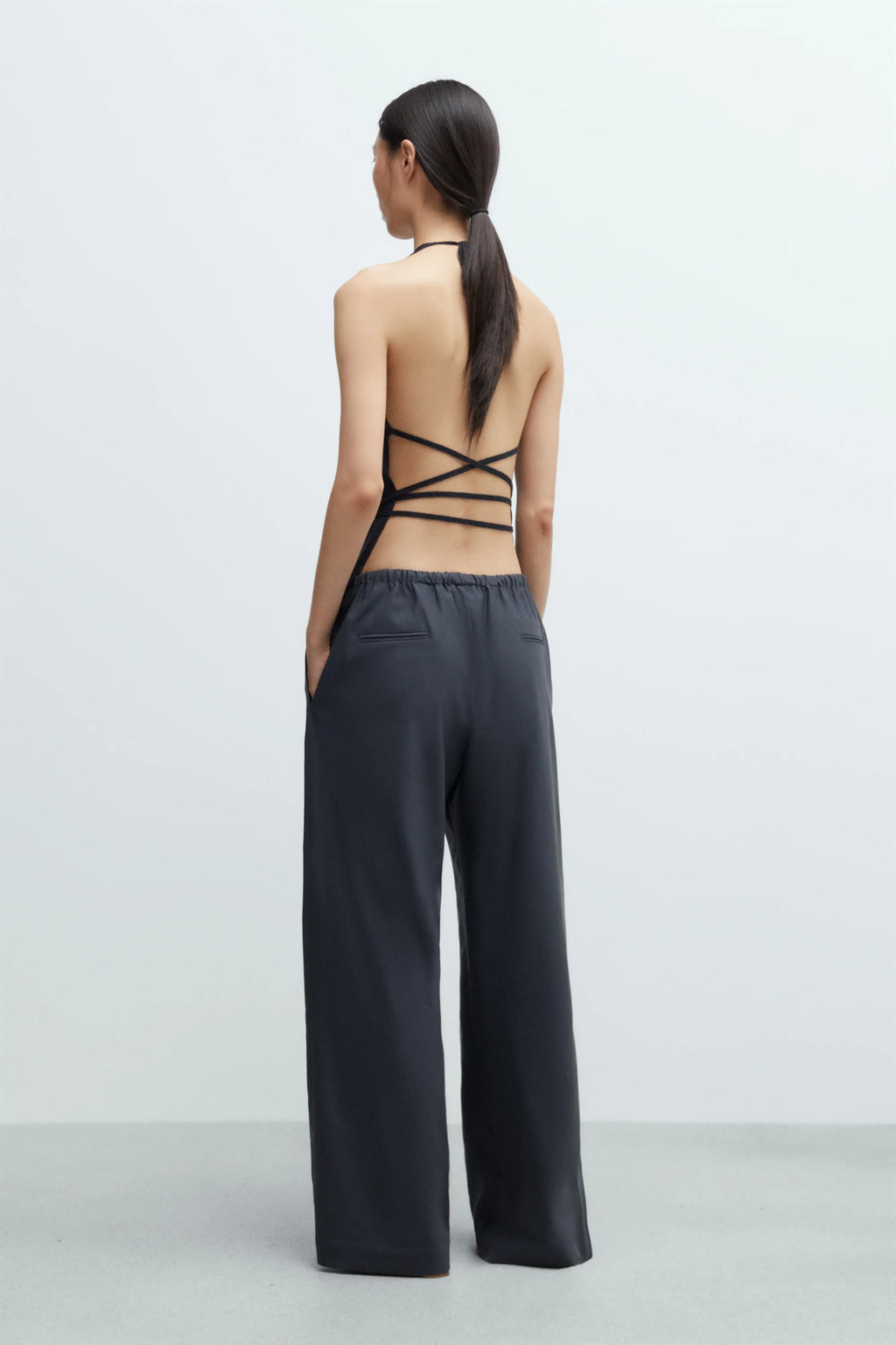 Merino Wool Tie Top Anthracite