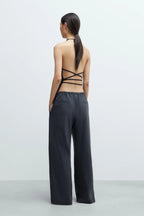 Merino Wool Tie Top Anthracite
