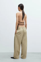 Merino Wool Tie Top Brown