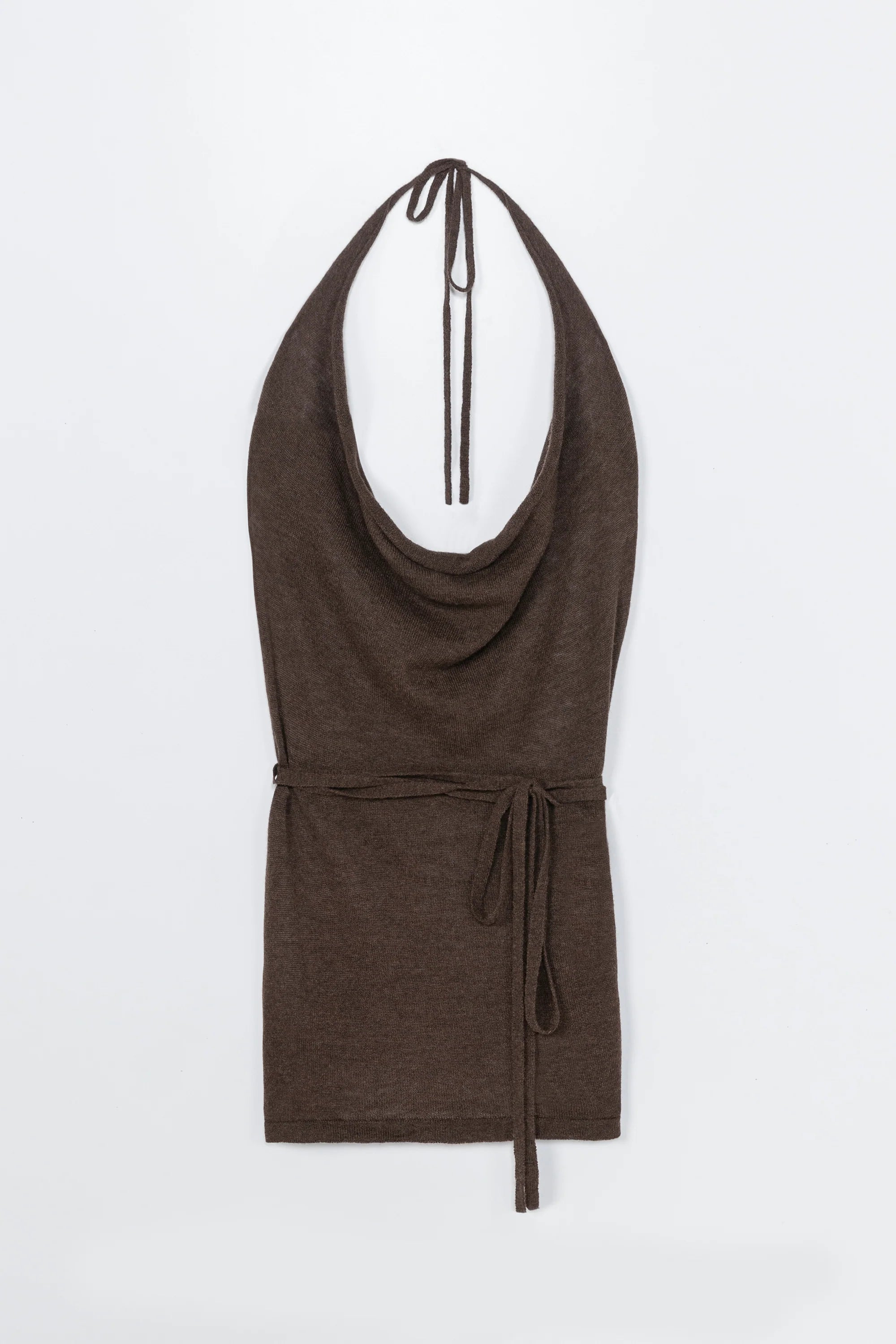 Merino Wool Tie Top Brown