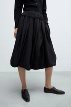 Ruffled Skirt Pants Black