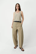 Cotton Curved Pants