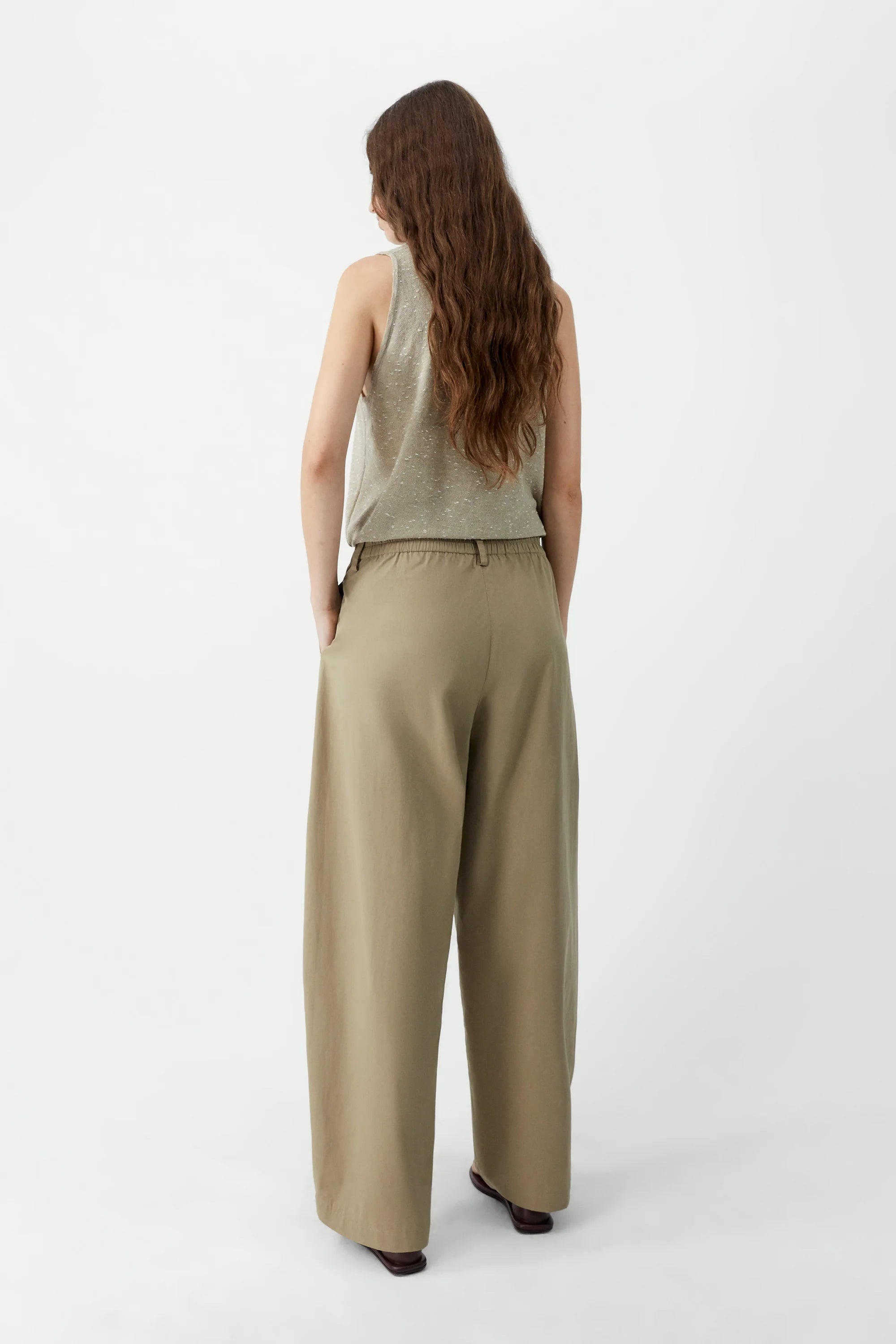 Cotton Curved Pants