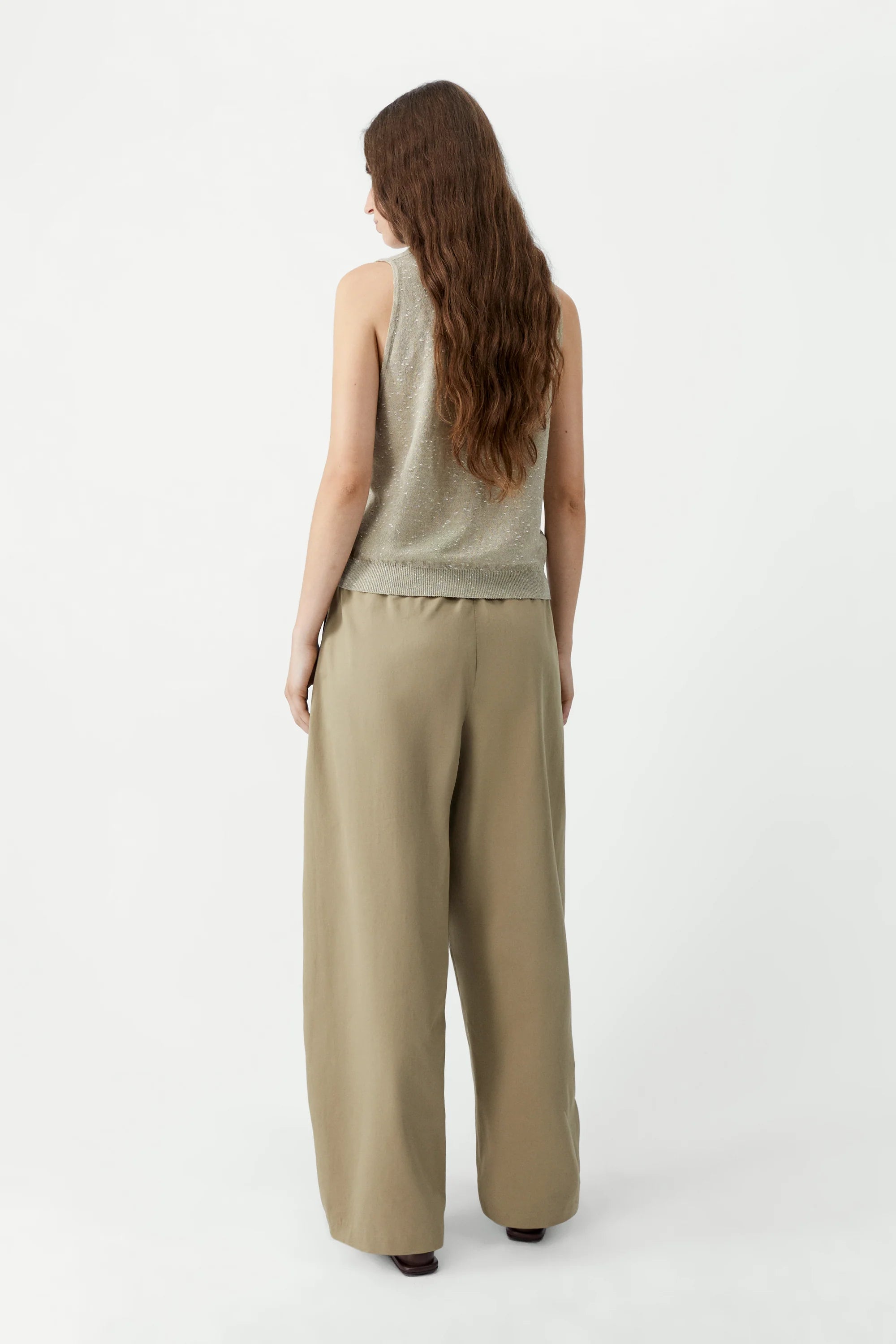 Linen & Cotton Flecked Tank Top