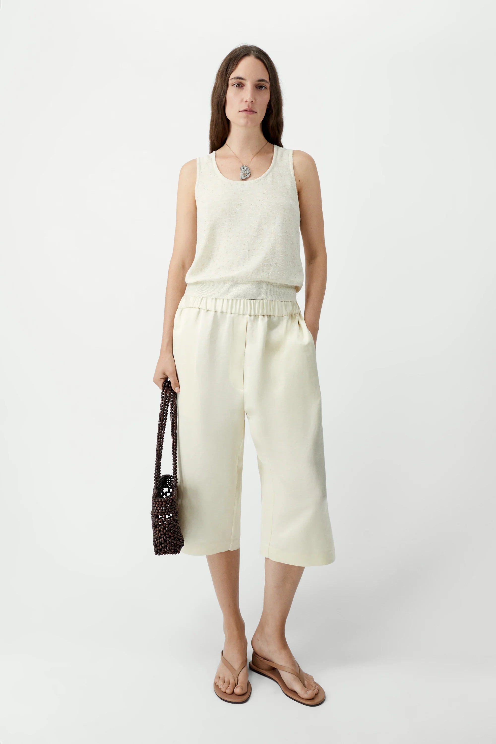 Linen & Cotton Flecked Tank Top