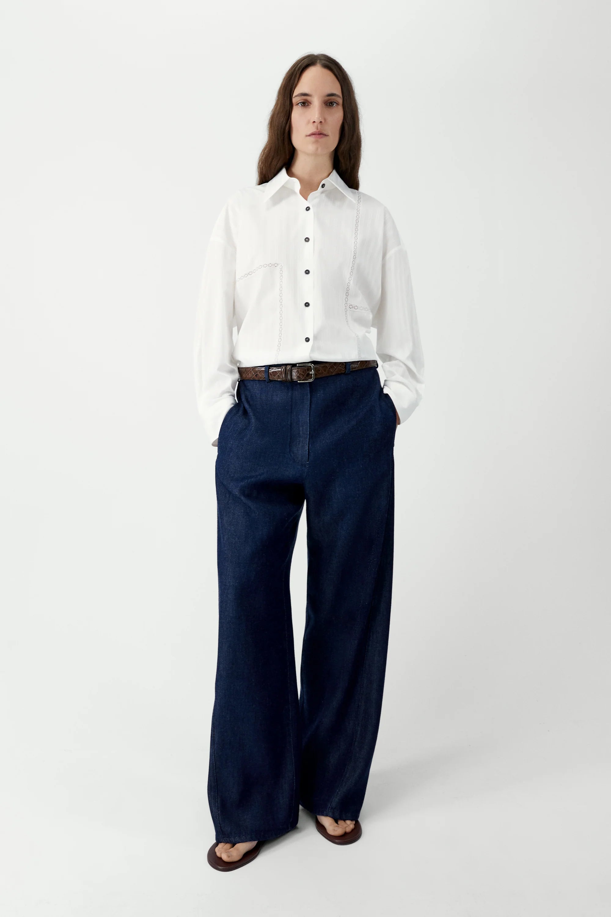 Denim Straight Pants Indigo