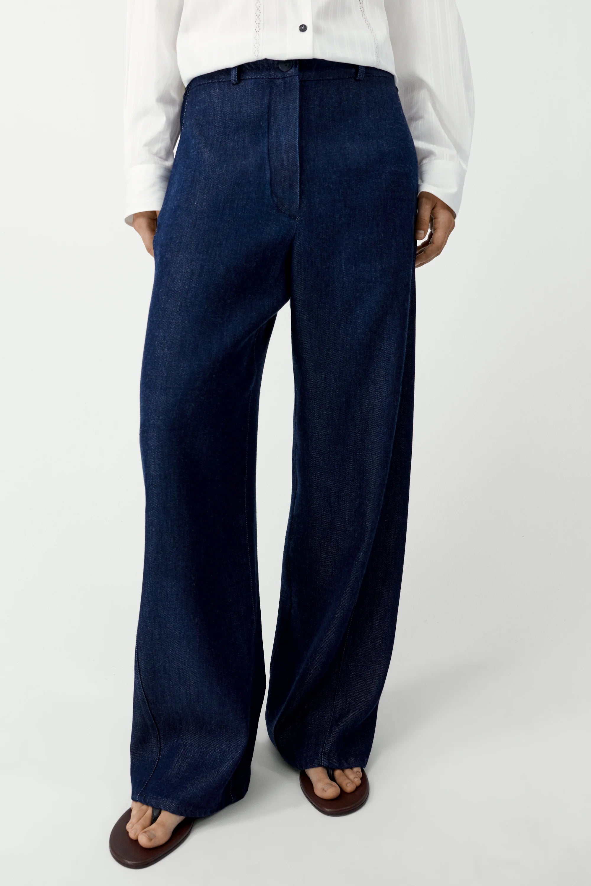 Denim Straight Pants Indigo