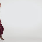 BURGUNDY GUIPURE LACE MIDI DRESS