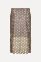 Scallop Sequin Midi Skirt