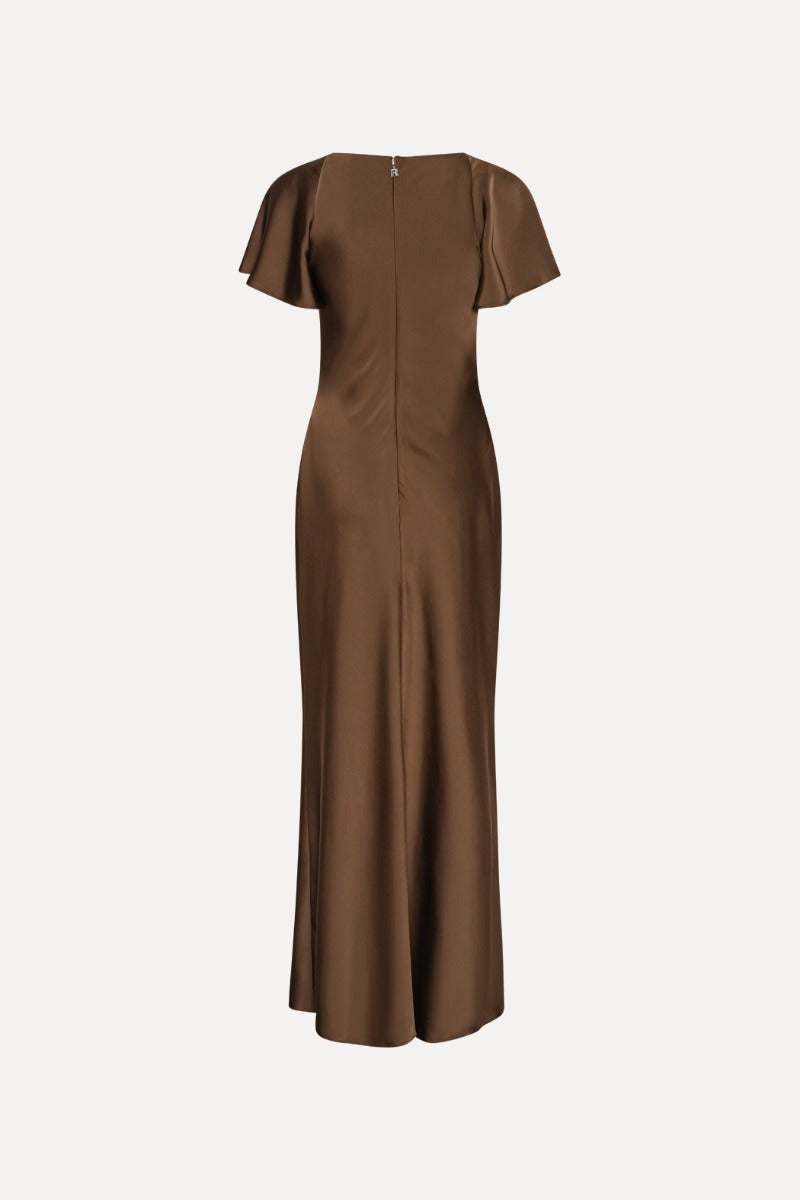 Satin Flowy Sleeve Dress