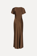 Satin Flowy Sleeve Dress