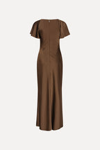 Satin Flowy Sleeve Dress