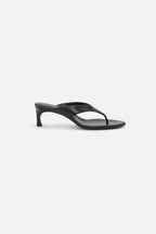 Kitten Heel Leather Mule