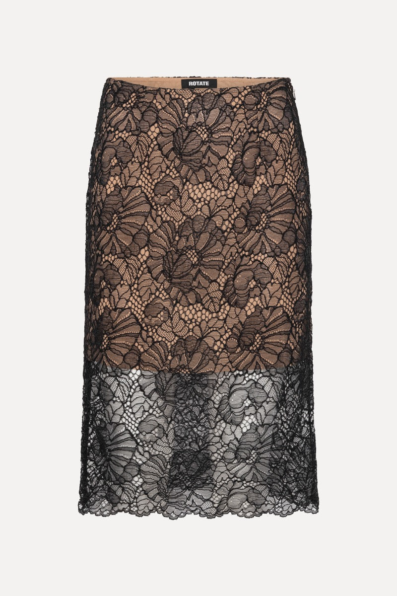 Lace Midi Pencil Skirt