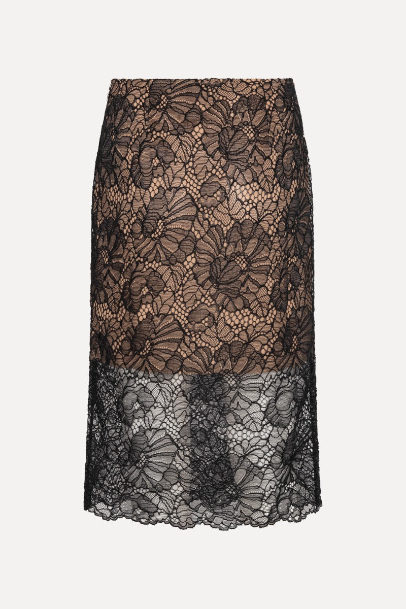 Lace Midi Pencil Skirt