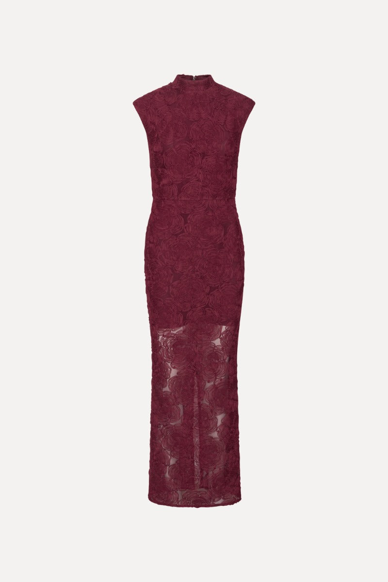 Flower Mesh Maxi Dress