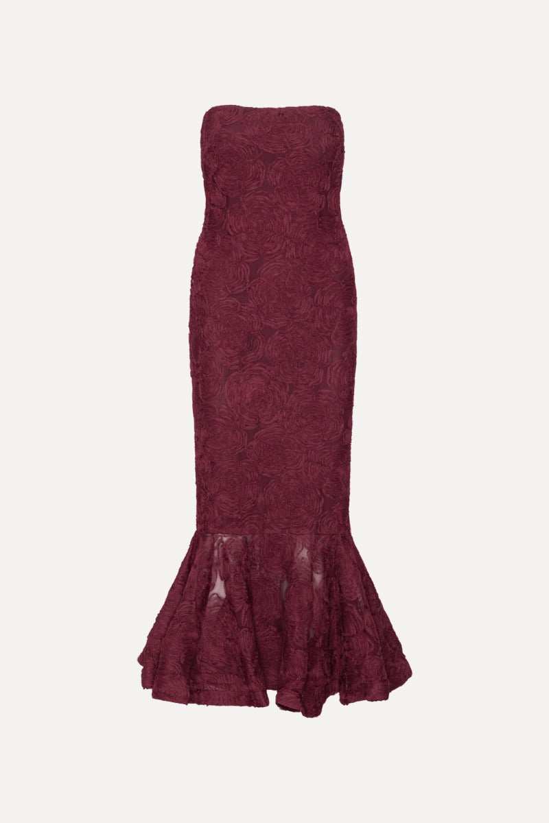 Flower Mesh Flounce Dress