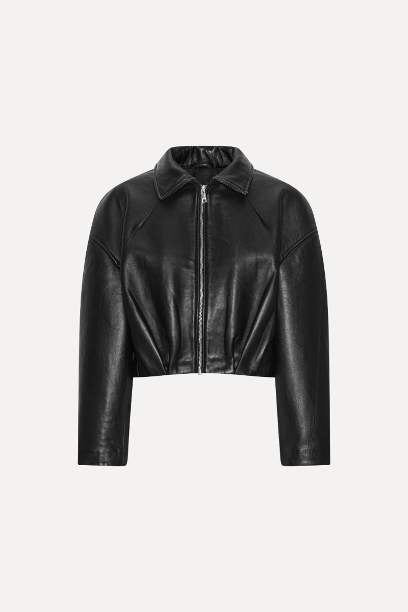 Bonded Boxy Leather Jacket