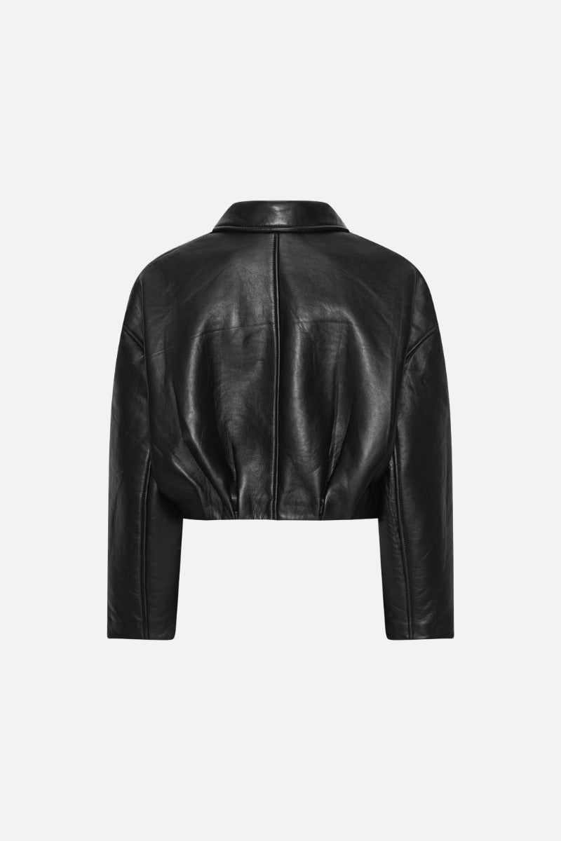 Bonded Boxy Leather Jacket
