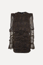 Ruched Flower Mini Dress